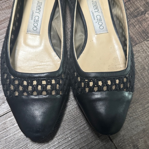 Jimmy Choo Black Mesh Flats - Picture 3 of 11